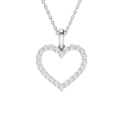 Pave Lab Diamond Heart Pendant gallery image 1