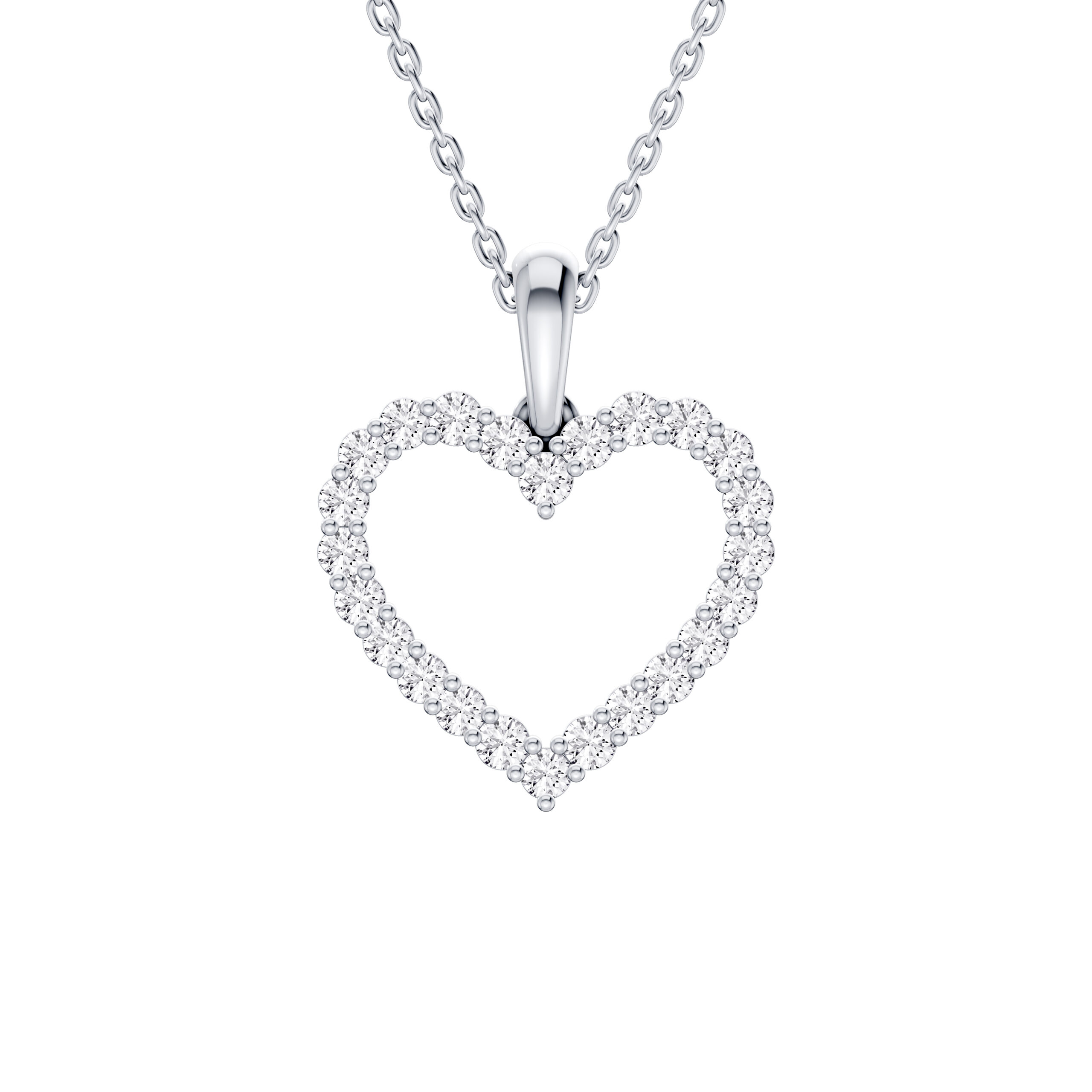 Pave Lab Diamond Heart Pendant