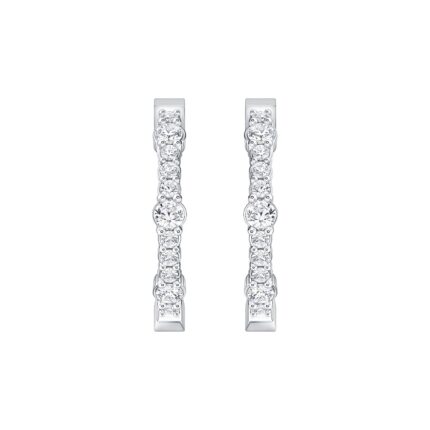 Alternating Sized Lab Diamond Hoops gallery image 1