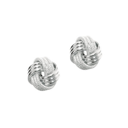 Textured Love Knot Gold Stud Earrings gallery image 1