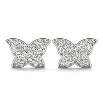Butterfly Pavé Lab Diamond Stud Earrings gallery image 1