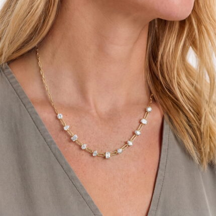 Mixed Shape Lab Diamond Link Necklace (4.00 ct. tw.) gallery image 1