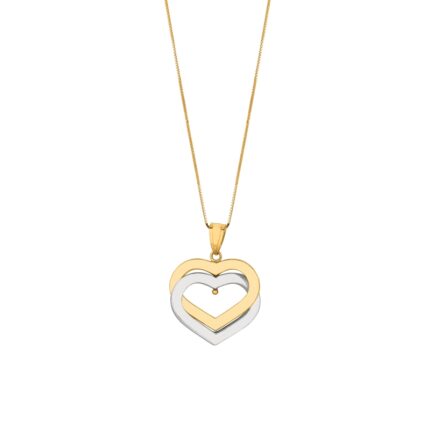 Interlocking Two-Tone Hearts Gold Necklace gallery image 1