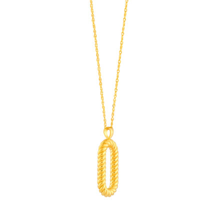Rope Oval Gold Necklace gallery image 1