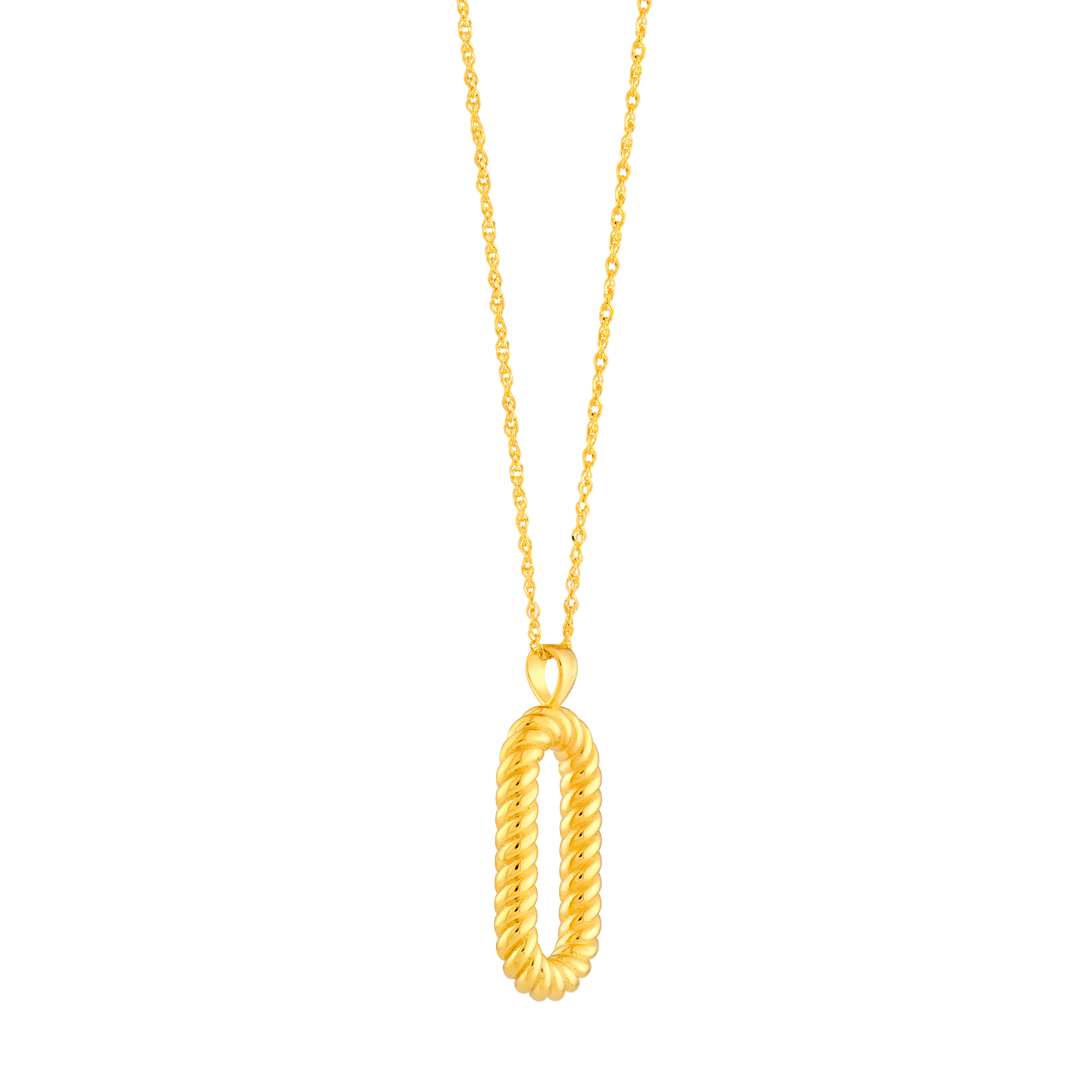 Rope Oval Gold Necklace