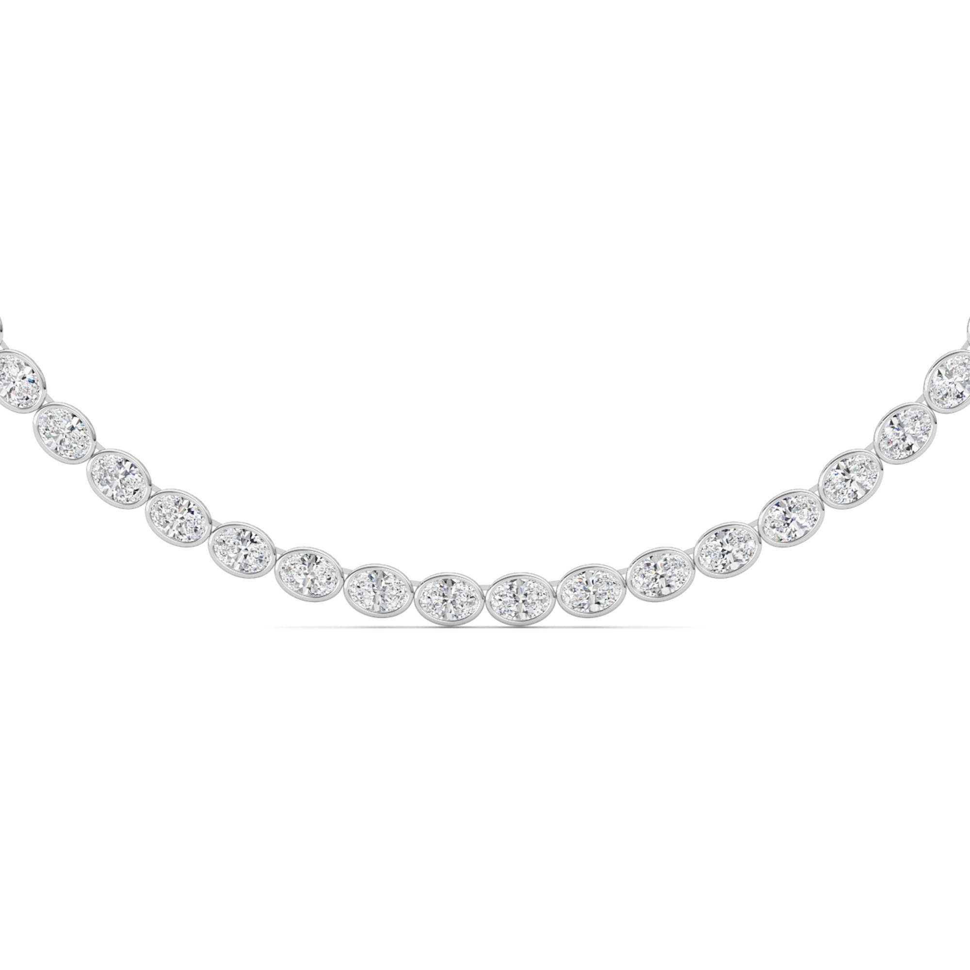 Adjustable Oval Lab Diamond Bezel Eternity Necklace (30.00 ct. tw.)
