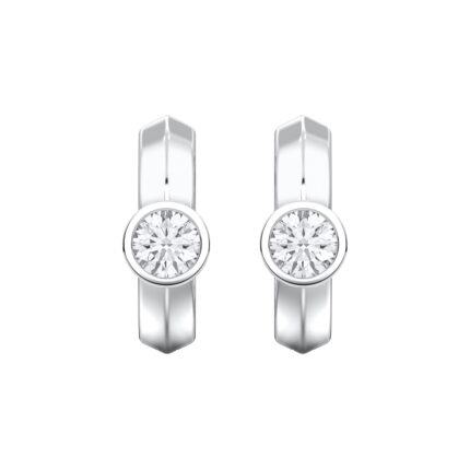 Brava Bezel-Set Round Lab Diamond Huggie Hoops (1/2 ct. tw.) gallery image 1