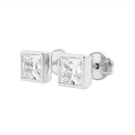 Princess Lab Grown Diamond Bezel Set Stud Earrings (1 1/2 ct. tw.) gallery image 1