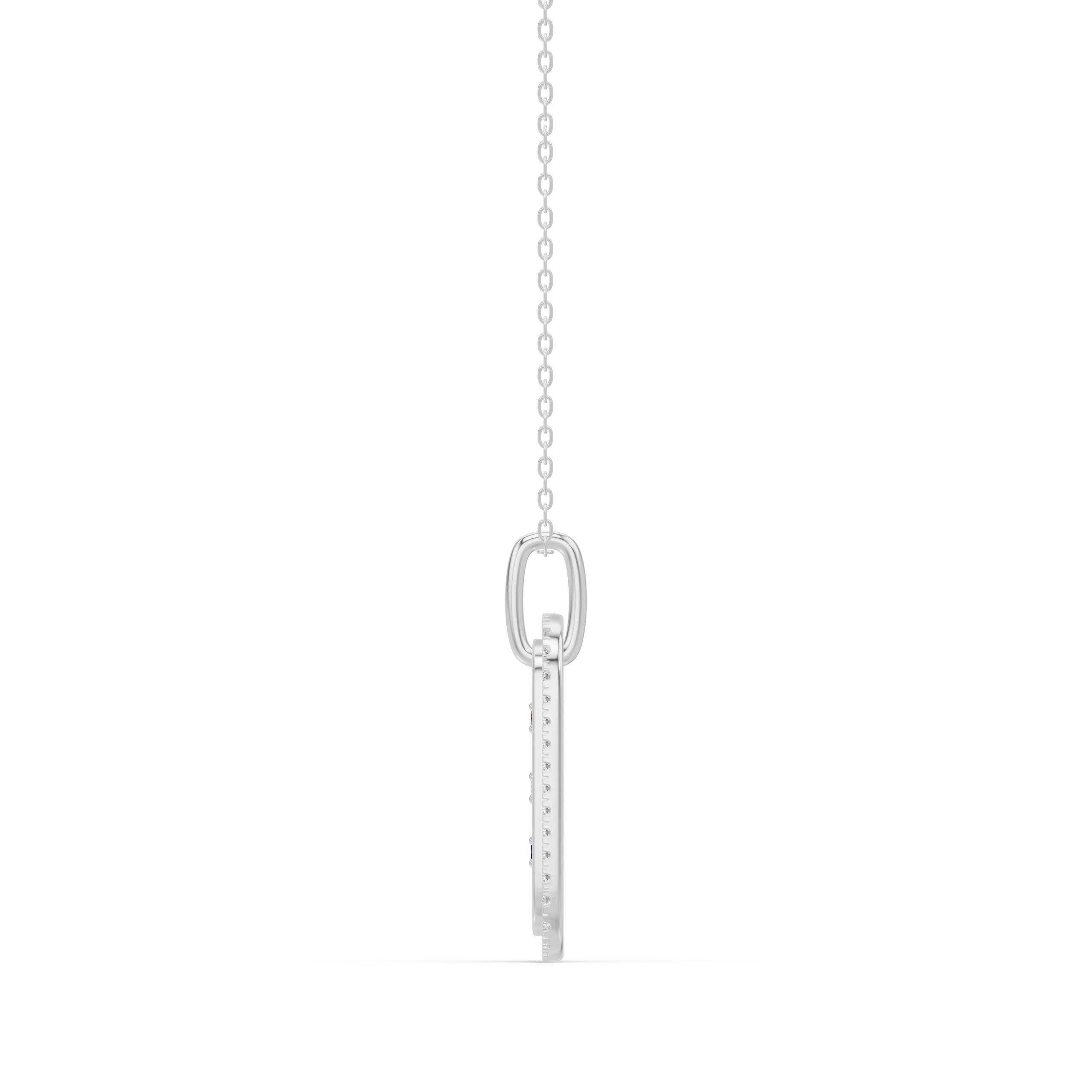 Star-Set Pave Dog Tag Diamond Necklace