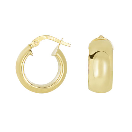 Bold Domed Hoop Gold Earrings gallery image 1