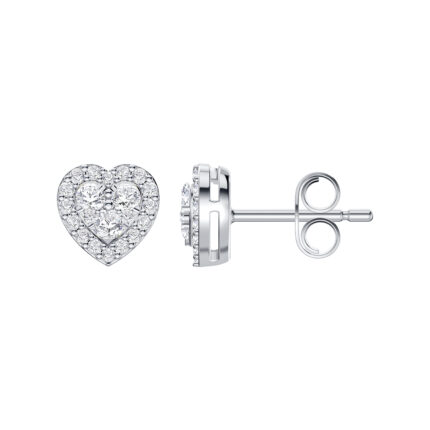 Amorette Heart Cluster Halo Lab Earrings gallery image 1