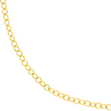 Round Link Gold Chain Necklace gallery image 1