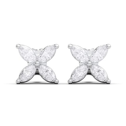 Flora Marquise Lab Diamond Stud Earrings gallery image 1
