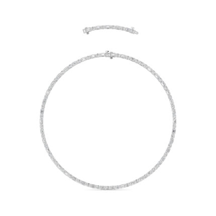 Adjustable Oval & Emerald-Cut Lab Diamond Eternity Necklace gallery image 1