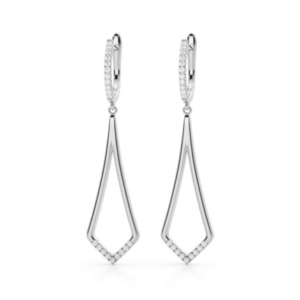 Geometric Pavé Lab Diamond Drop Earrings gallery image 1