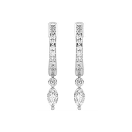 Marquise Lab Diamond Drop Huggie Earrings gallery image 1