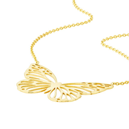 Openwork Butterfly Gold Necklace gallery image 1