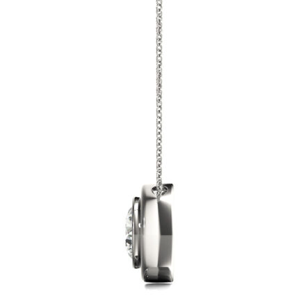 Round Lab Diamond Solitaire Fluted Bezel Necklace (1/4 ct. tw.) gallery image 1
