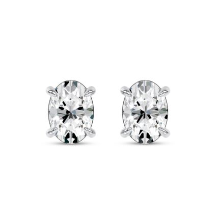 Midnight Halo Oval Lab Stud Earrings (1 ct. tw.) by Christian Siriano gallery image 1