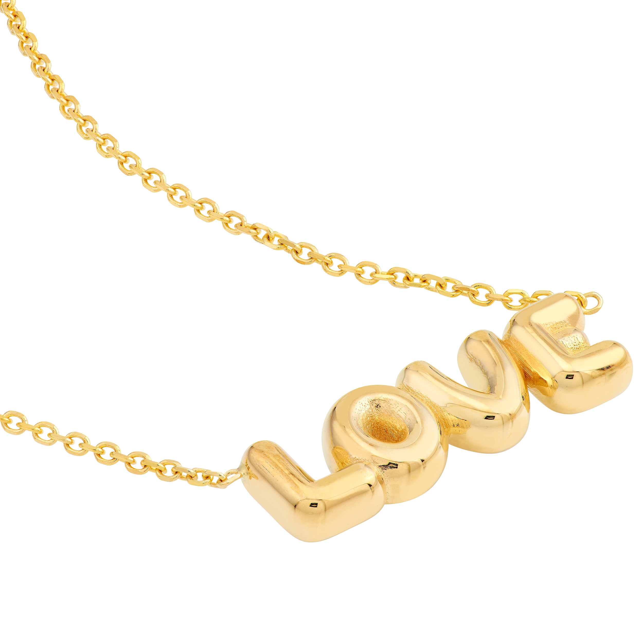 Puffed Love Gold Necklace