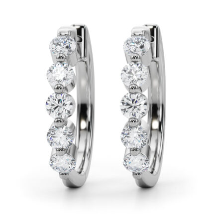 Shared Prong Lab Diamond Hoops gallery image 1