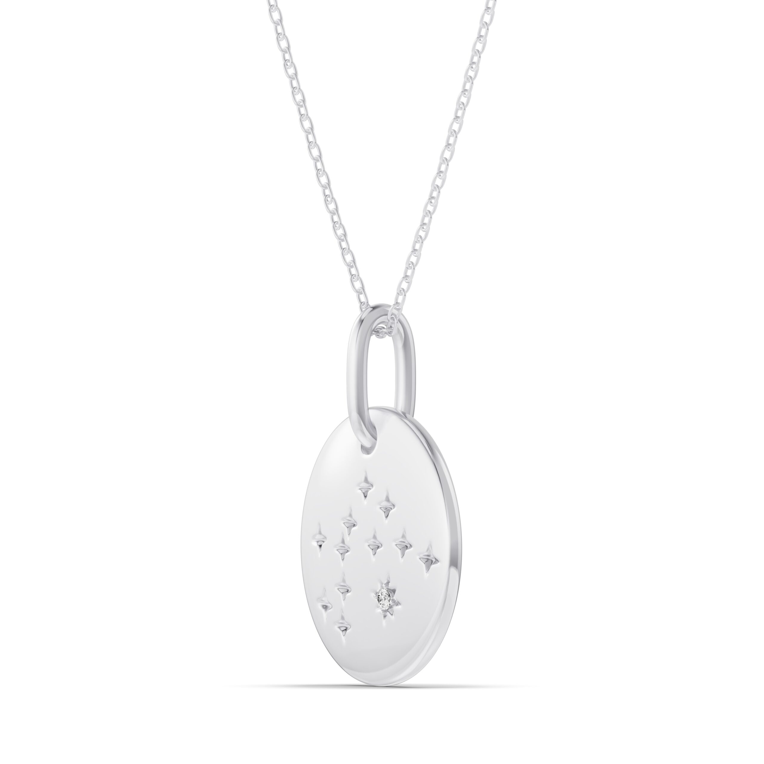 Aquarius Zodiac Constellation Medallion Necklace