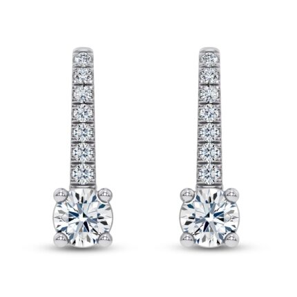 Leverback Lab Diamond Drop Earrings gallery image 1