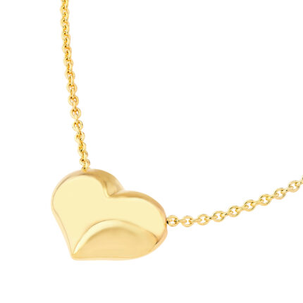 Puffed Heart Gold Necklace gallery image 1