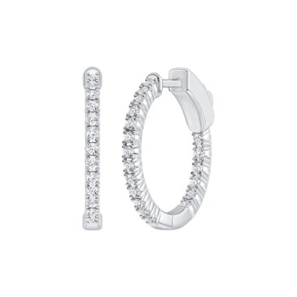 Petite Inside-Out Lab Diamond Hoops gallery image 1