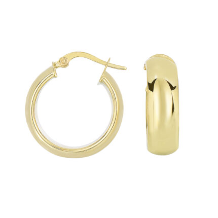 Domed Hoop Gold Earrings gallery image 1