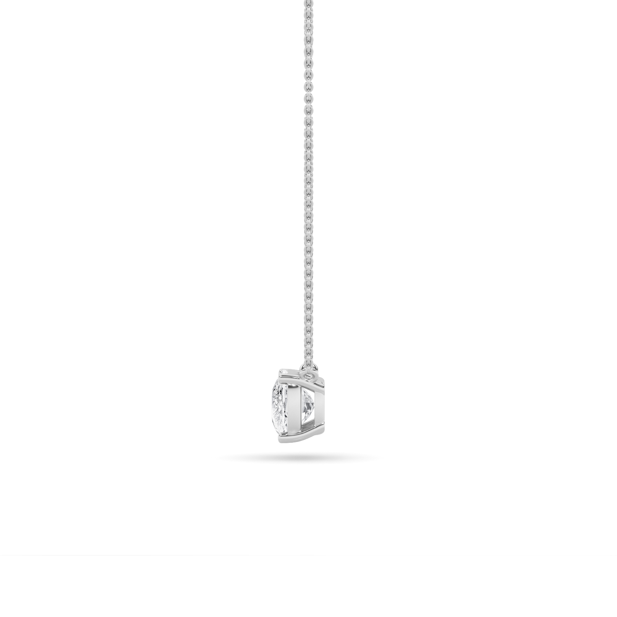 Floating Elongated Cushion Lab Diamond Solitaire Necklace