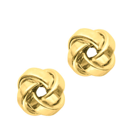 Polished Love Knot Gold Stud Earrings gallery image 1