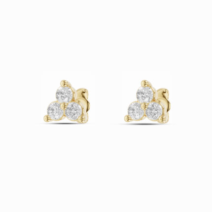 Triad Round Lab Diamond Stud Earrings gallery image 1