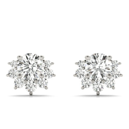 Petal Cluster Lab Diamond Stud Earrings gallery image 1