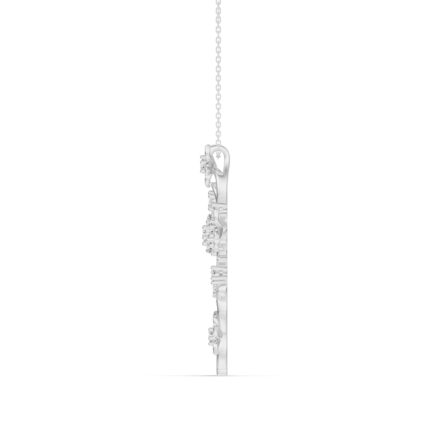 Blossom Cross Lab Diamond Silver Pendant gallery image 1