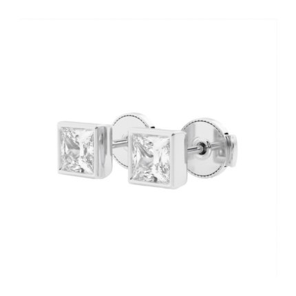 Princess Lab Grown Diamond Bezel Set Stud Earrings (1/2 ct. tw.) gallery image 1
