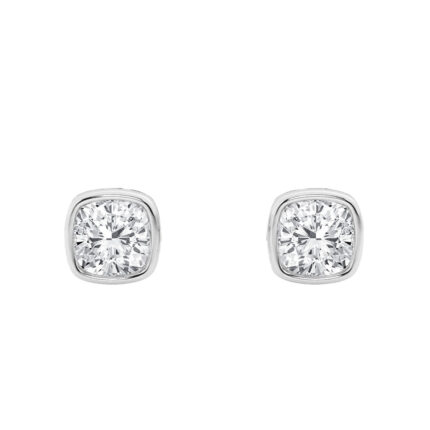 Cushion Lab Diamond Bezel Stud Earrings (1/2 ct. tw.) gallery image 1