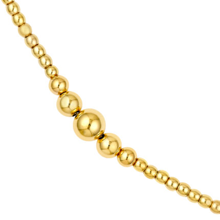 Graduated Bead Station Gold Necklace gallery image 1