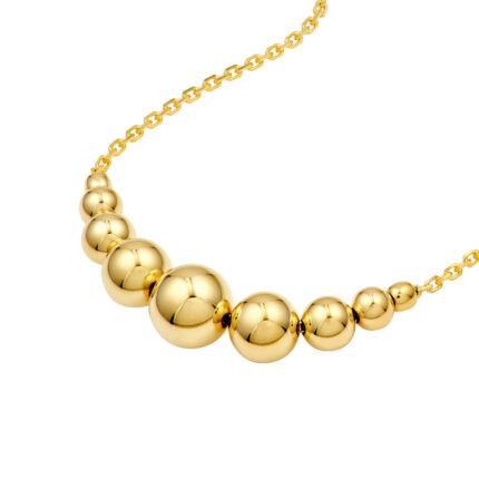 Graduated Bead Gold Necklace gallery image 1
