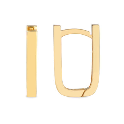 Paper Clip Gold Huggie Earrings gallery image 1