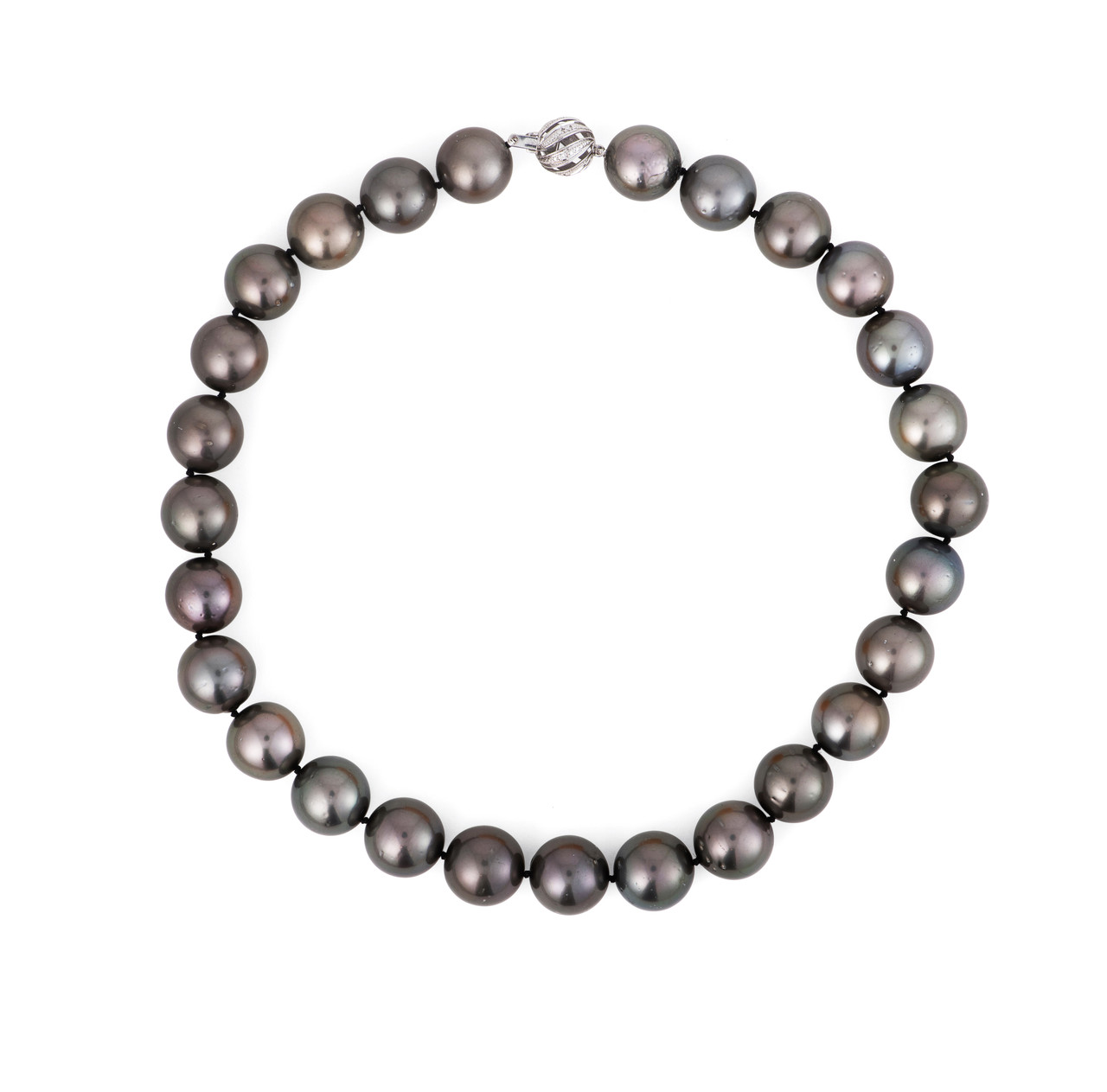 Tahitian Black Pearl Necklace (15-16 mm, 17.5")