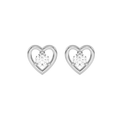 Heart Embrace Lab Diamond Stud Earrings (1/4 ct. tw.) gallery image 1