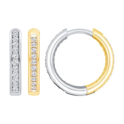 Reversible Huggie Lab Diamond Hoops gallery image 1