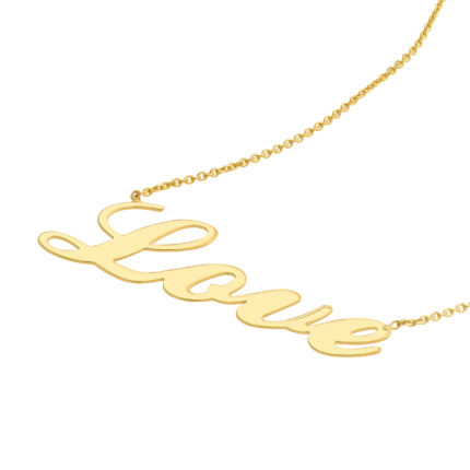Love Script Gold Necklace gallery image 1