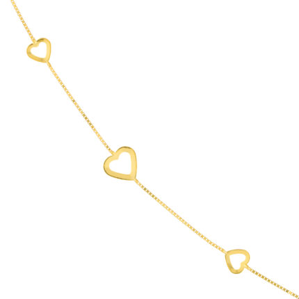 Open Hearts Gold Station Necklace gallery image 1