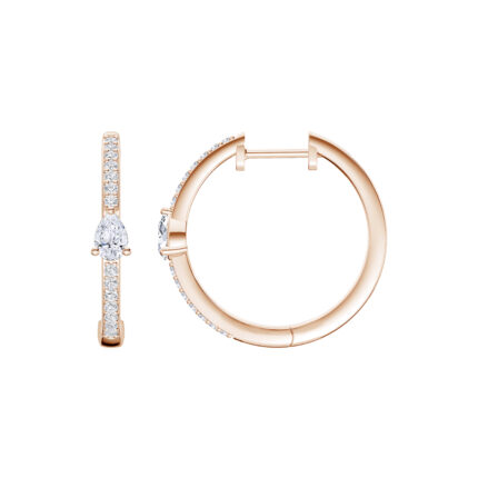 Embliss Pear Accent Pavé Lab Hoops (1/3 ct. tw) gallery image 1