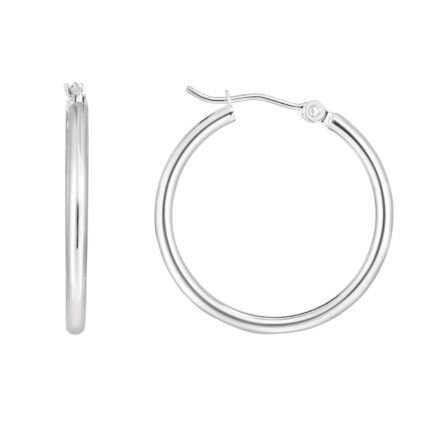 Classic Polished Gold Hoops (25mm) gallery image 1