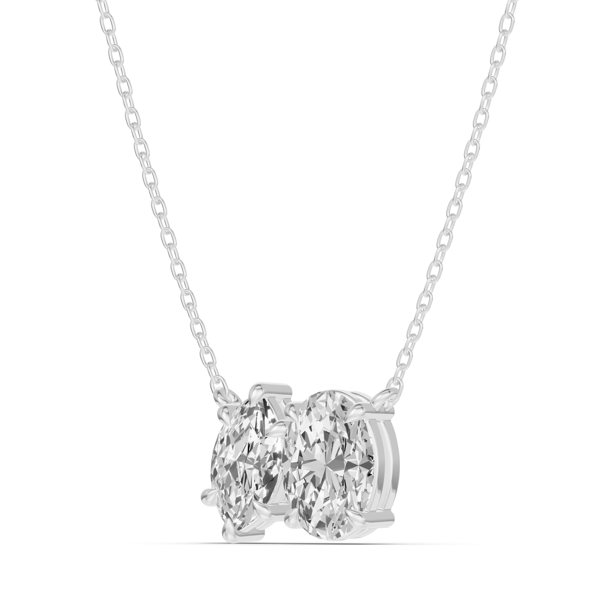 Toi et Moi Marquise and Oval Lab Diamond Necklace (1.50 ct. tw.)