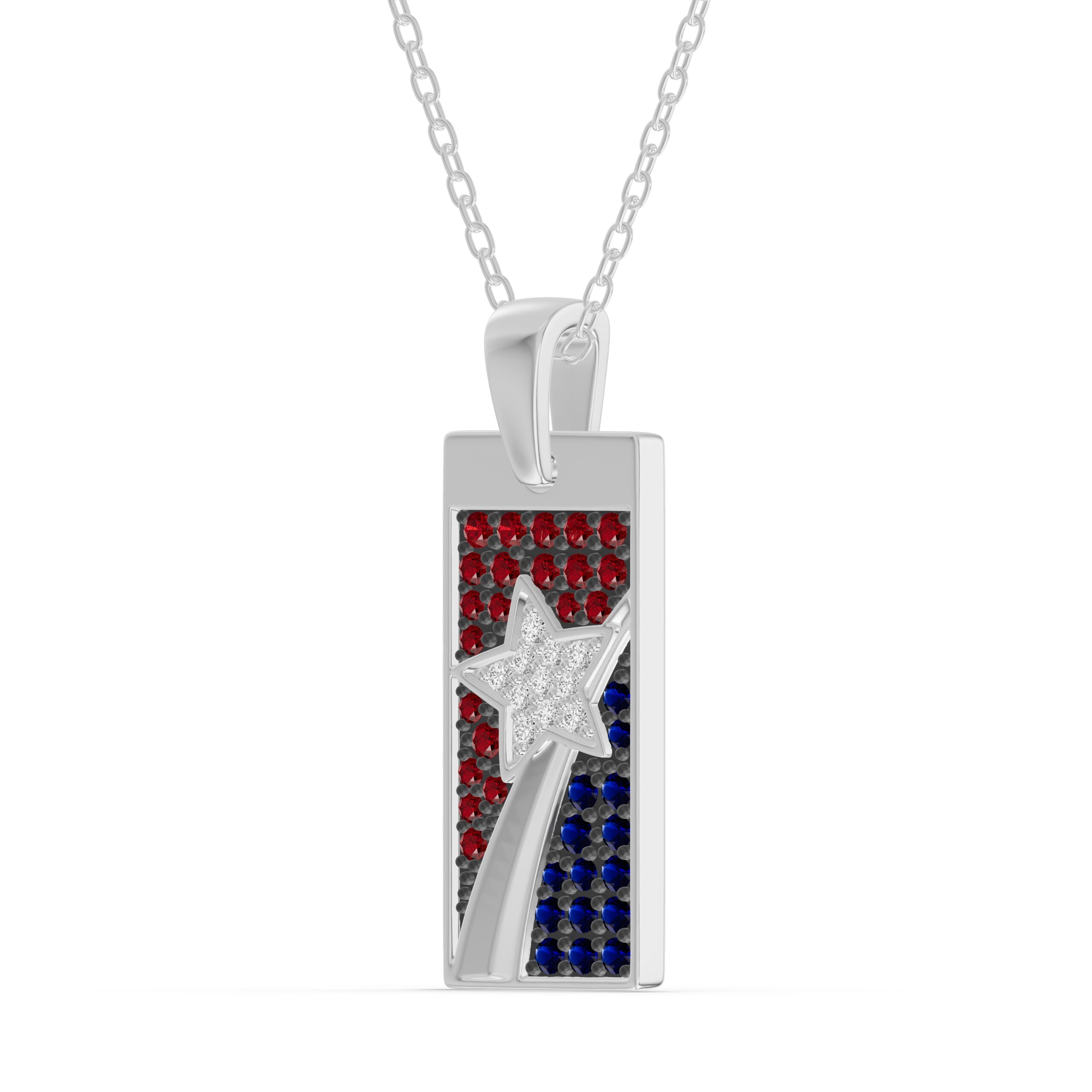 Shooting Star Tag Diamond Necklace