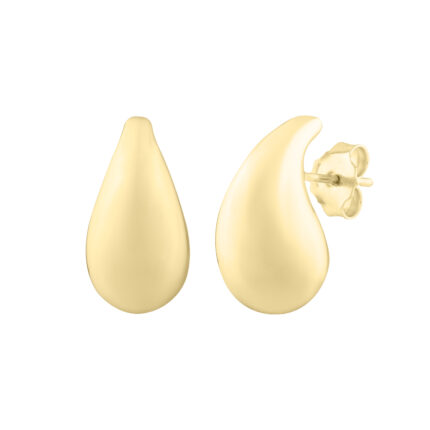 Polished Droplet Gold Stud Earrings gallery image 1